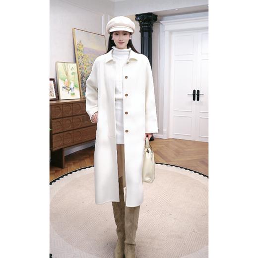 （康赛妮全羊绒）火桐hooton 海德之秋 100山羊绒暗门襟双面呢大衣外套ZB8288/ZB7507 商品图0