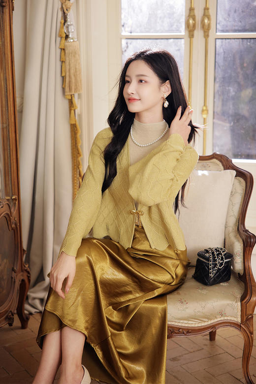 逸红颜明月优选 #波浪菱格新中式针织衫【酥禾】把金色阳光穿在身上，让波浪写下复古诗行~ 商品图12