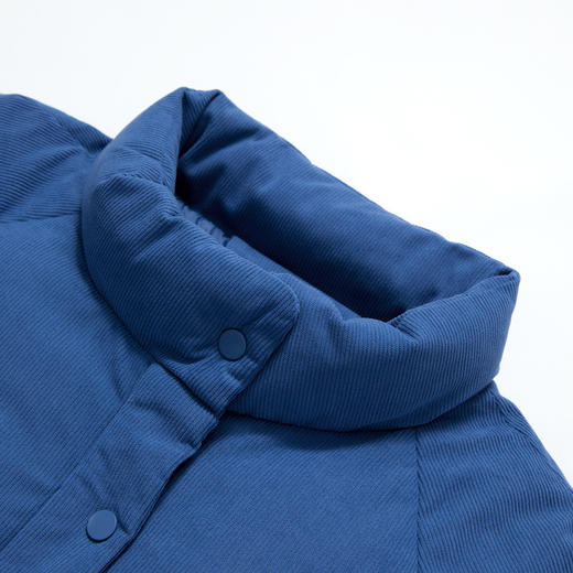 西遇蓝色立领短款棉服女冬季新款灯芯绒小个子保暖面包服V0055470/SS051720 商品图5