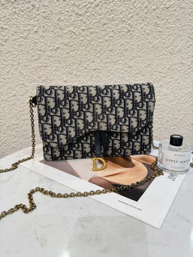 Dior 大号 黑色 老花 马鞍包