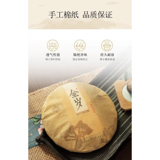 祥源茶茶叶普洱茶正宗云南熟普 优质勐海大叶种春茶普洱饼茶357g金岁 商品图1