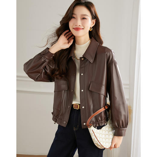 【年终特卖】PU皮衣外套女短款秋冬装新款复古小个子休闲机车皮夹克 商品图1