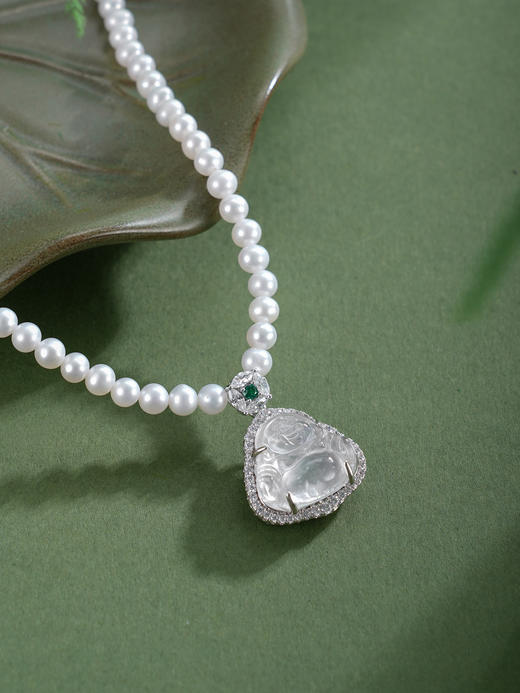 子佩集【欢喜摩尼】珍珠项链【XXXL010】4mm珠白玉髓佛2512 商品图2