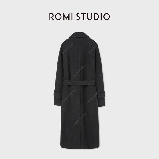 ROMI STUDIO“棕标甄选”山羊绒绵羊毛收腰厚款毛呢大衣RW24WWT1014 商品图5