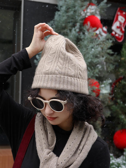 部分预售5天【绞花羊绒帽子】显脸小的款式 耐看10年的经典 商品图3