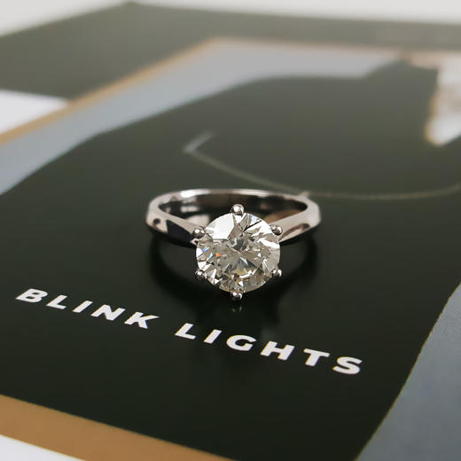 【天然正品】PT950铂金经典简约六爪款2.01克拉钻石戒指13号（皆取最大值） 141225JJ07 商品图4