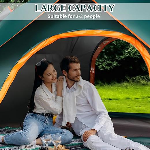 美国 AKOZLIN 露营帐篷 3-4 人 2合1双层即时弹出式防风防雨帐篷X0020ZZNK3 徒步露营背包旅行 商品图6