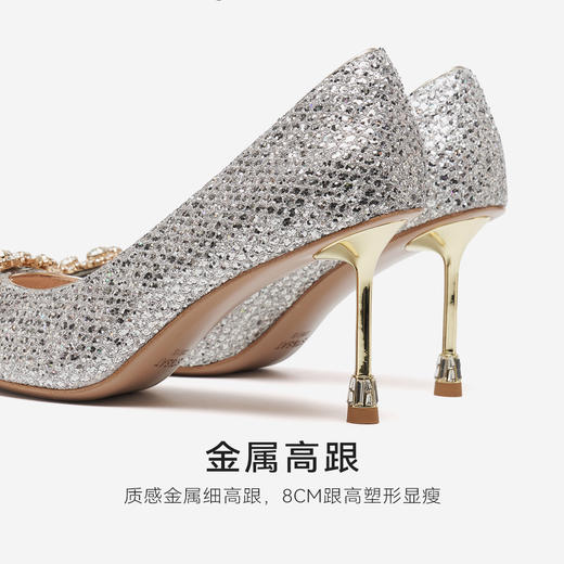 星期六26春新款气质方钻高跟单鞋SSE1111141 商品图12