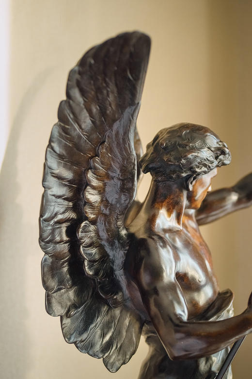 【已售】独角鹿西洋古董1890年代法国雕塑家Emile Louis Picault创作Susse Freres工坊签名出品人物主题青铜雕塑《劳作之神》 商品图7