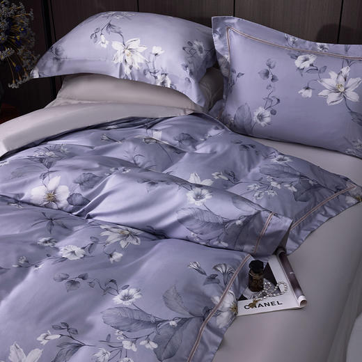 多喜爱 60S全棉缎纹四件套-梦中花园/夜薇花坞【60S长绒棉】【芬纳诺抗菌】精美礼盒 宽边&花边工艺 商品图13