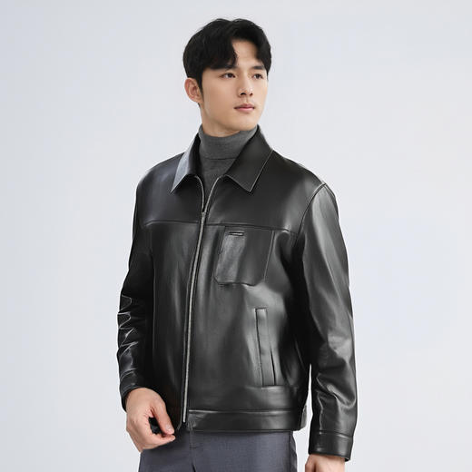 【门店同款】圣得西2025年冬季男士挺括有型绵羊皮真皮皮衣
 商品图2