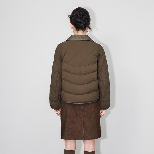 「高货wl」全新升级【铂金会员468/天猫629/差价161】(23611)洛诗琳复古撞色羽绒服2025冬季巴恩风翻领防风保暖外套 商品图2