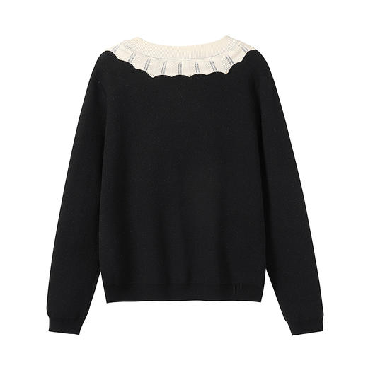 奢姿大码女装2025冬季胖妹妹时尚爱心撞色针织衫气质甜美显瘦上衣9854694220 商品图4