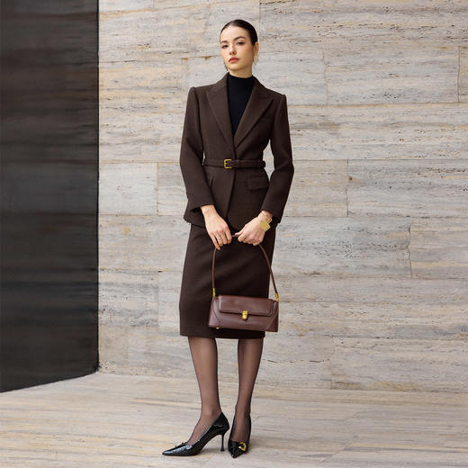 法小曼*子珍专区绵羊毛西装套装女气质老钱风职业装毛呢西服外套秋冬通勤两件套 商品图4