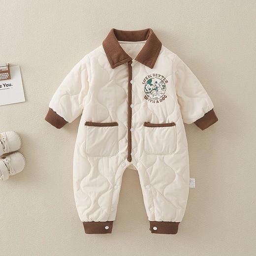 婴儿秋冬连体衣加厚保暖棉衣连体服宝宝衣服外出服夹棉爬爬服棉服 商品图3