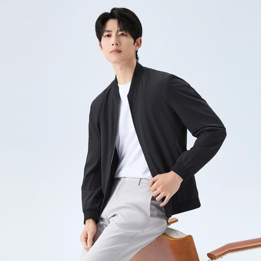 【印花棒球茄克】柒牌男士2026春季新款字母几何印花中青年茄克衫130K70280 商品图1