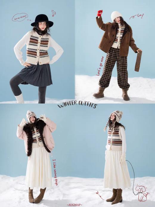 浮生八记/25D238/25D220/全羊毛不规则费尔岛手工毛衣开衫马甲 商品图4