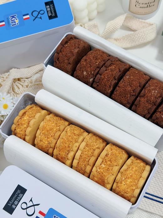 麦萌10品&Kiri·芝士奶酪白脱夹心饼干｜外层采用进口黄油、杏仁粉做成的沙布列饼干，内夹冰淇淋口感的特调奶霜，口感丝滑，入口即化 商品图0