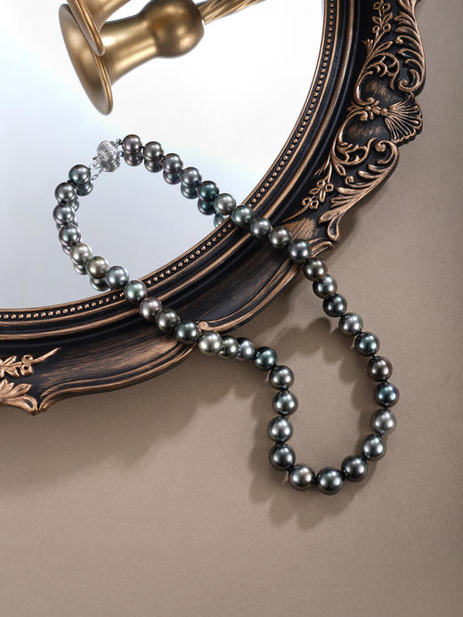 子佩集【玄夜珠光】G18K金项链【ZXLHZ】10mm珠黑2512 商品图0