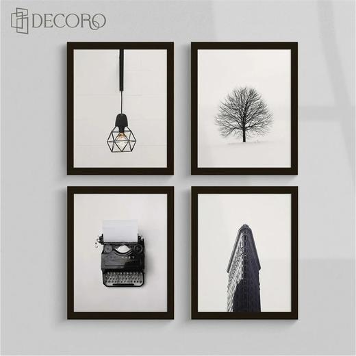 墙面艺术相框 大号海报框 高级纤维板壁挂式画框  用于墙面画廊、卧室、客厅（黑色） 商品图1