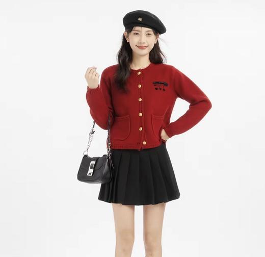 奢姿大码女装2025冬季时尚圆领针织开衫胖妹妹气质优雅休闲上衣9854654006 商品图1