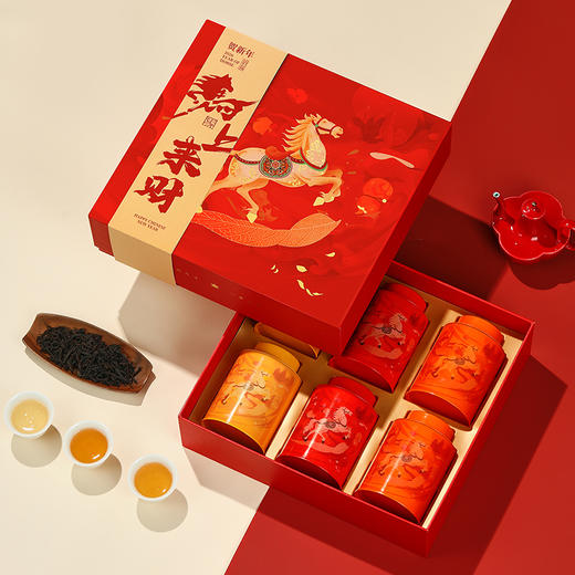 【六福雅茗礼盒】去寻特级蜜香红茶武夷山金骏眉大红袍安溪铁观音组合装茶叶礼盒装2026马年高端送礼264g 商品图4