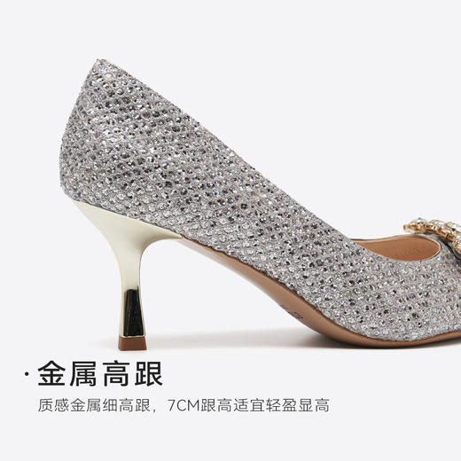 星期六26春新款闪耀钻扣尖头晚宴细高跟SSE1111115 商品图9