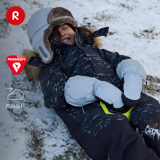 reima男女儿童户外连指手套大童冬季新款抓绒反光保暖耐磨 商品图0