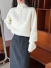 【韩系！高奢短款针织衫】半拉链纯色立领短款针织衫 上衣毛衣 女秋冬新款外套  洋气立领拉链毛衣 商品缩略图1