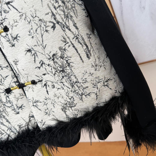 奢姿大码女装2025冬季减龄山水画设计流苏两件套胖妹妹时尚套装9954954060A 商品图3