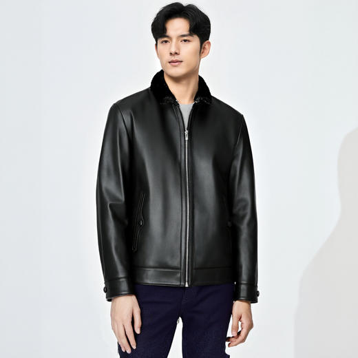 【门店同款&鸭绒】圣得西2025年冬季男士羽绒绵羊皮革真皮皮衣
 商品图4