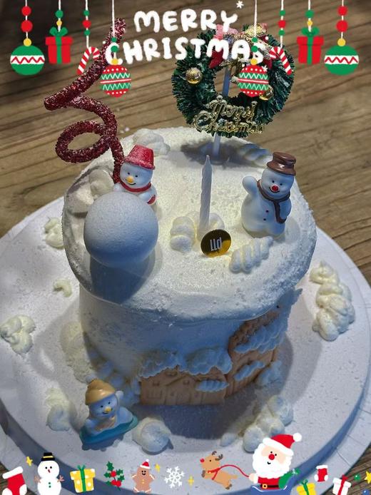 2025一起堆雪人·【红色闪棒颜色随机】奶油蛋糕 商品图1