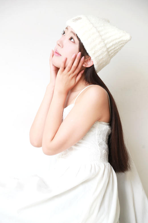 仙女猫耳帽，毛茸茸的很舒服。绵羊毛重工刺绣针织毛线帽C121766 商品图8