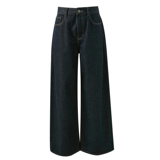 【100棉】三彩独醒2026春季新款显瘦收腰牛仔裤宽松阔腿裤长裤F 商品图4