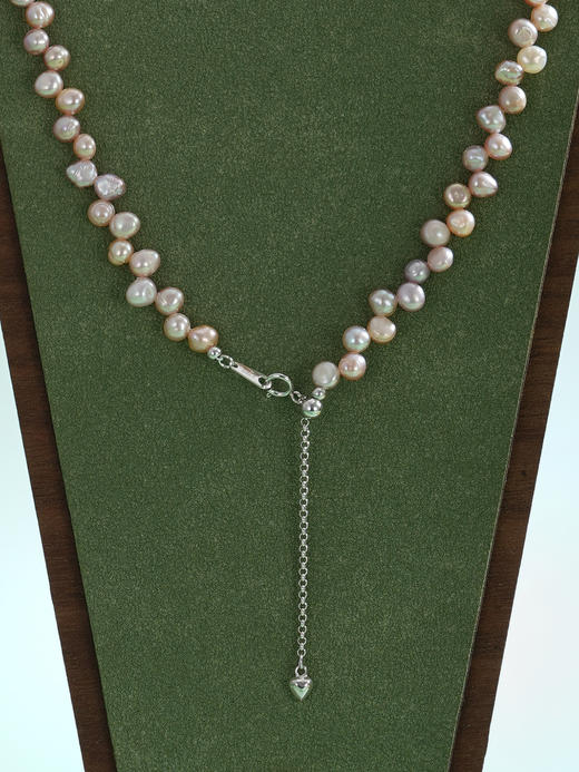 子佩集【星河之珠】银S925珍珠项链【SPN0420003】4.2mm珠巴洛克彩粉2512 商品图3