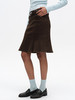 TR她热 焦糖摩卡 棕色斜纹棉复古小鱼尾百搭A字半裙短裙 商品缩略图0