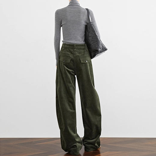 裁缝学苑AH105灯芯绒裤子条绒加厚加绒阔腿弯刀裤纸样女装服装打板 商品图1