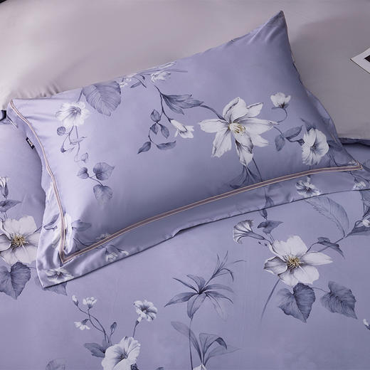 多喜爱 60S全棉缎纹四件套-梦中花园/夜薇花坞【60S长绒棉】【芬纳诺抗菌】精美礼盒 宽边&花边工艺 商品图14