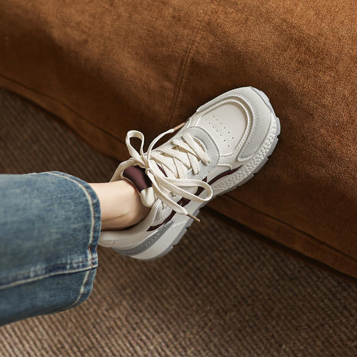 阿么手工女鞋厚底阿甘鞋小个子内增高轻便软底透气休闲运动鞋4CM 商品图3