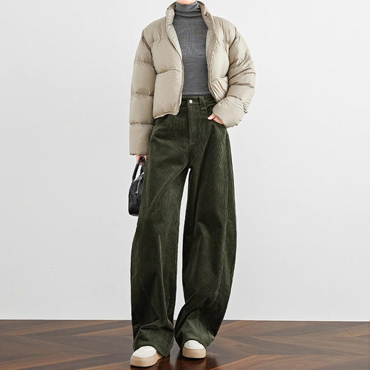 裁缝学苑AH105灯芯绒裤子条绒加厚加绒阔腿弯刀裤纸样女装服装打板 商品图2