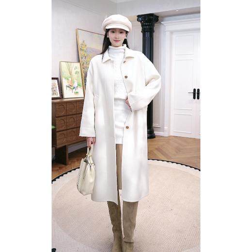 （康赛妮全羊绒）火桐hooton 海德之秋 100山羊绒暗门襟双面呢大衣外套ZB8288/ZB7507 商品图2