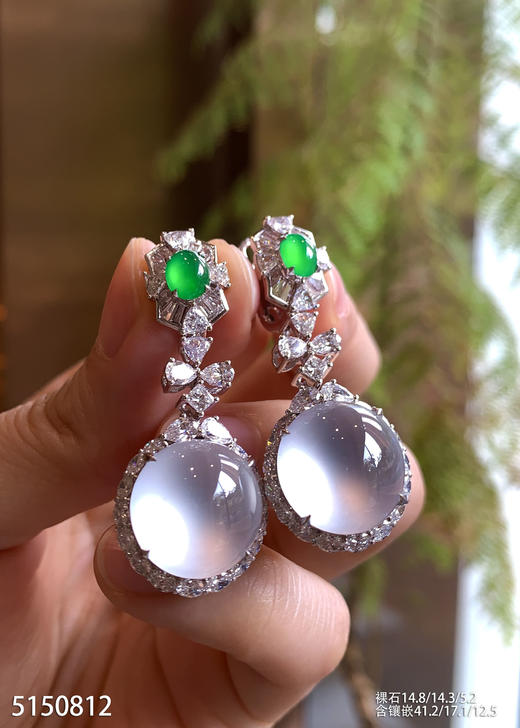 玻璃种蛋面耳坠【5150812】具体价格微信咨询 商品图3