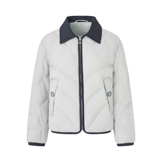 「高货wl」全新升级【铂金会员468/天猫629/差价161】(23611)洛诗琳复古撞色羽绒服2025冬季巴恩风翻领防风保暖外套 商品图3