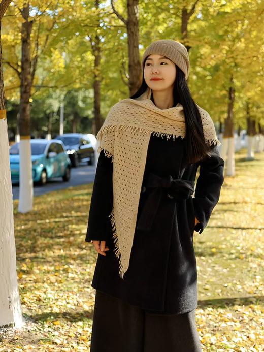羊绒毛球三角巾+流苏围巾  板娘同款推荐 期待一起戴闺蜜款~ 商品图2
