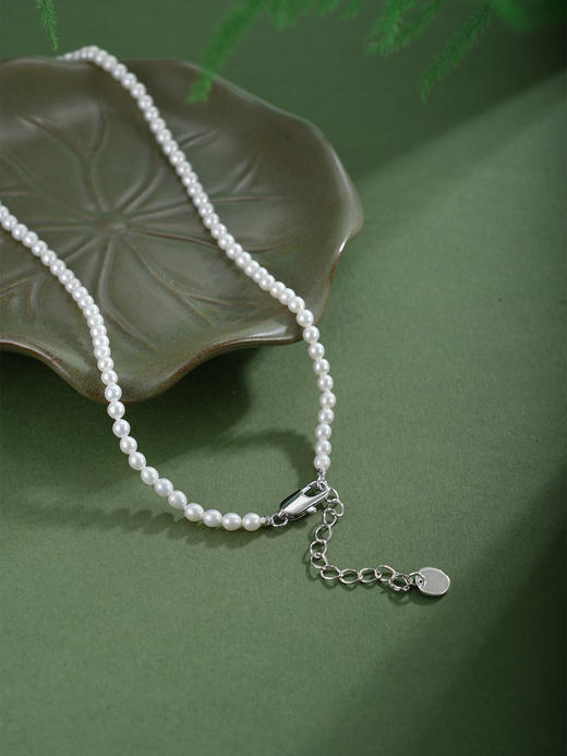 子佩集【清漪沁雪】珍珠项链【XXXL002】3.2mm珠绿玉髓2512 商品图3