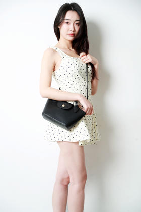 牛皮手工斜挎包，短柄法式背包。金属长肩带优雅单肩包女C121760