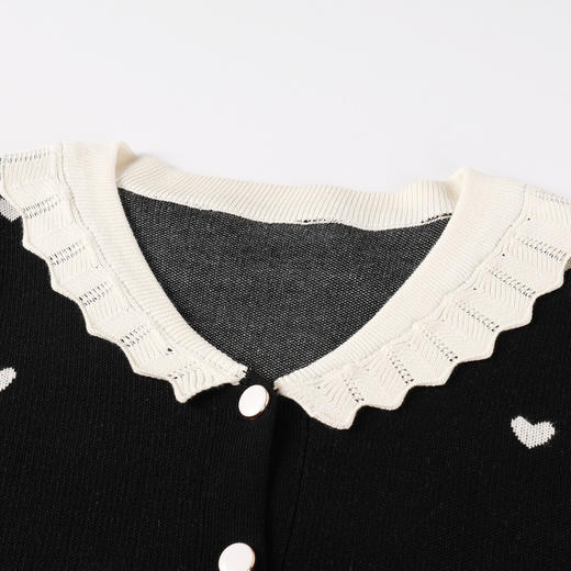 奢姿大码女装2025冬季胖妹妹时尚爱心撞色针织衫气质甜美显瘦上衣9854694220 商品图5