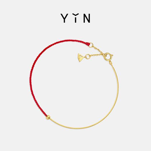 「易」系列  一丝金线蛇骨手链-半红绳版 商品图0