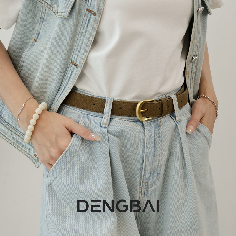 登白DENGBAI 雪花纹马蹄扣牛皮腰带【本商品不支持用券】