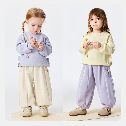 迷你巴拉巴拉女童宝宝长裤春季新品软糯亲肤轻盈蝴蝶萌趣可爱裤子 商品图2